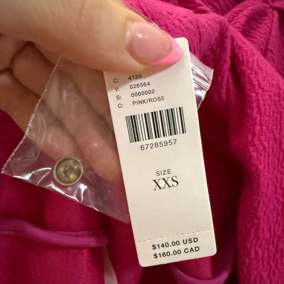 NWT‎ Maeve Anthropologie Keyhole Textured Pink Mini Dress - XXS - Picture 12 of 13